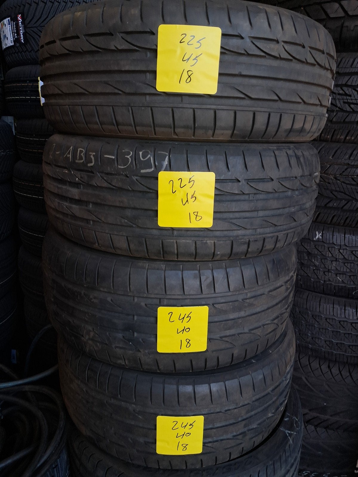 245/40/18 225/45/18 245/40r18 225/45r18 Bridgestone été, Enlèvement