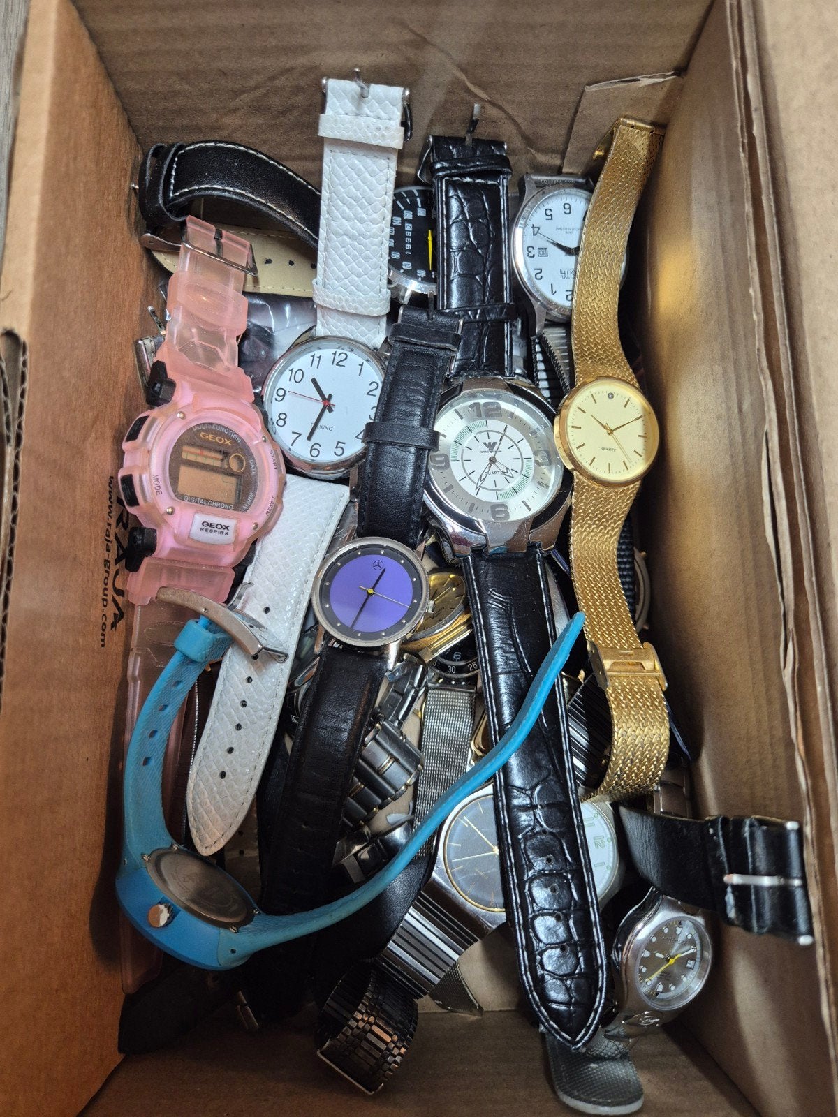 Collectionnez une boîte de montres, des montres en lot, une, Montre-bracelet, Seiko, Acier, Utilisé