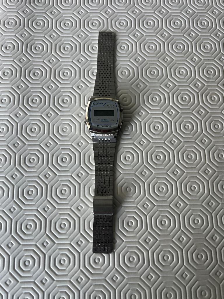 Lambda Electronics vintage digitaal horloge, Ophalen of Verzenden, Staal, Polshorloge, Met bandje