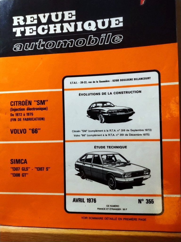 RTA 355 - Simca 1307 - 1308 - avril 1976, Ophalen of Verzenden