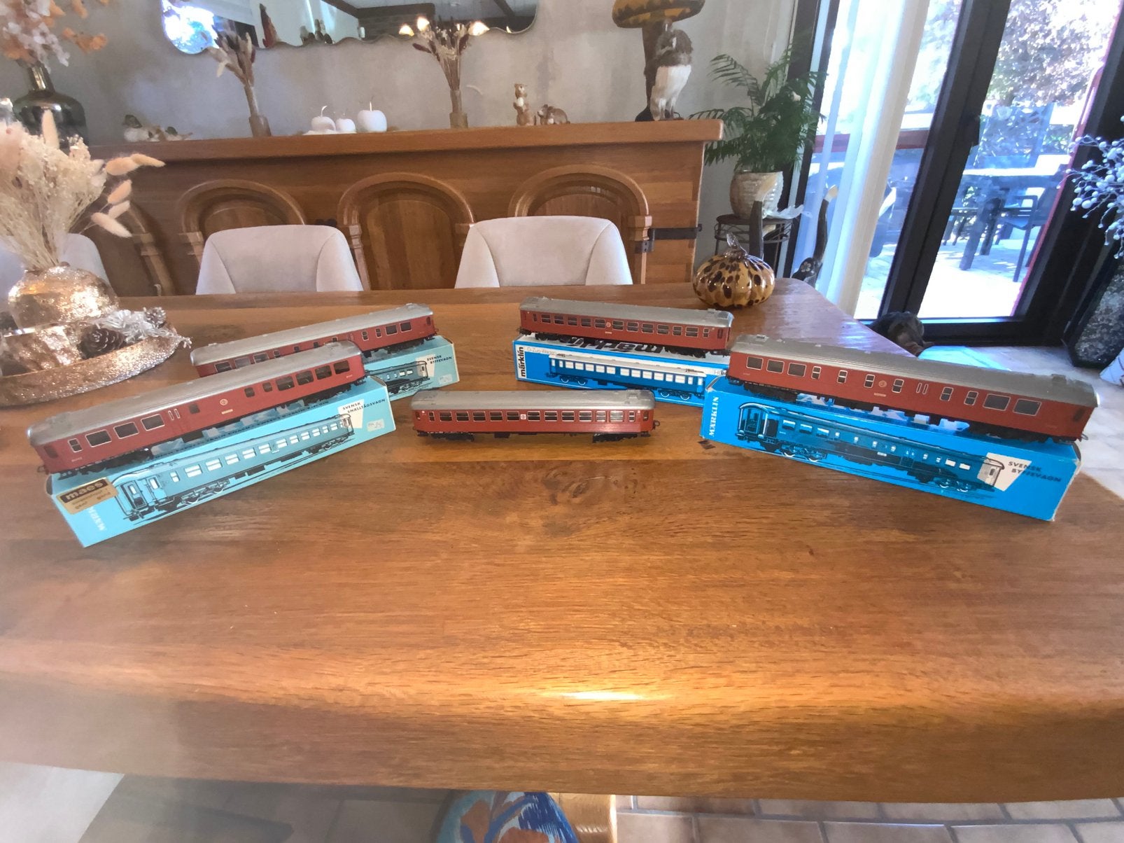 LOT DE 5 VOITURES DE VOYAGEURS SUEDOISES SJ MARKLIN, Enlèvement ou Envoi, Comme neuf, Wagon, Märklin