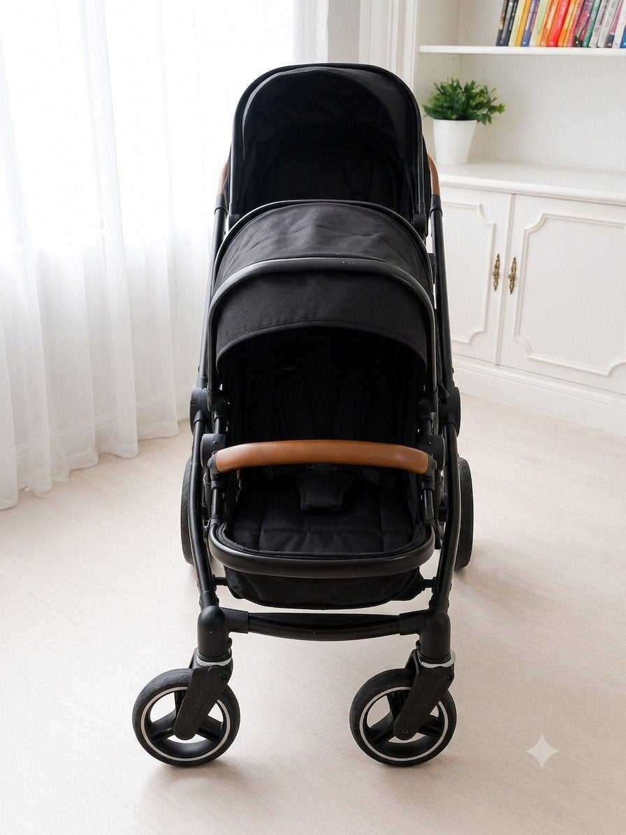 Poussette double bannini noire, Enfants & Bébés, Poussette