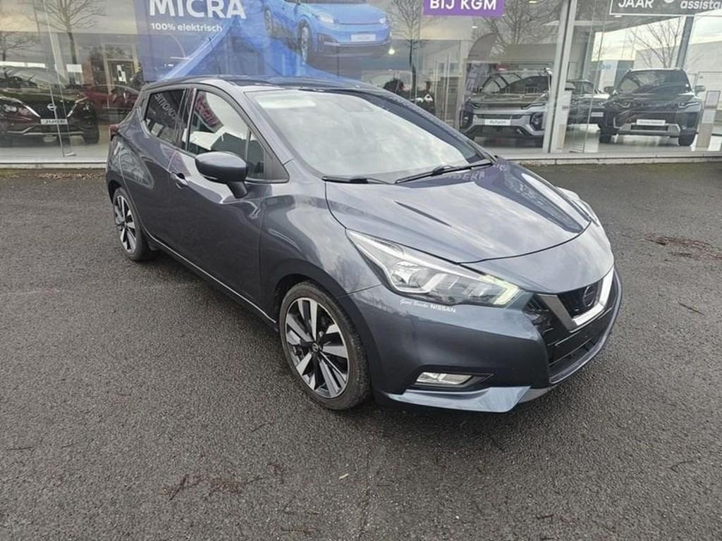 Nissan Micra DIG-T Tekna 0.9  3 JAAR WAARBORG, Auto's, Emergency brake assist, Blauw, 66 kW, Stadsauto