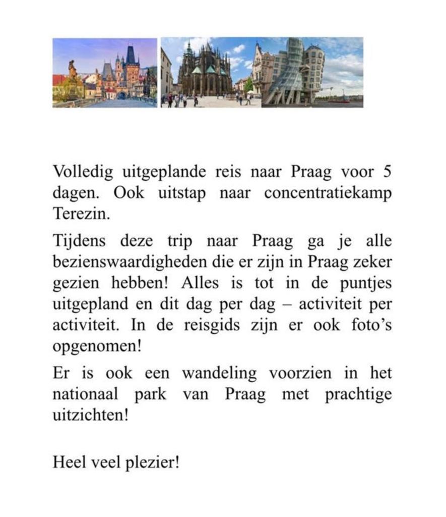 Reisplanning Praag + Terezin - woed document, Boeken, Overige merken, Budget, Europa, Nieuw