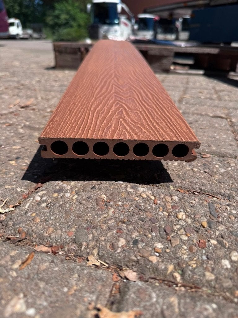 Grote partij composiet vlonder planken 2900x150mm - teak, Tuin en Terras, Palen, Balken en Planken, Nieuw, Planken, 250 cm of meer