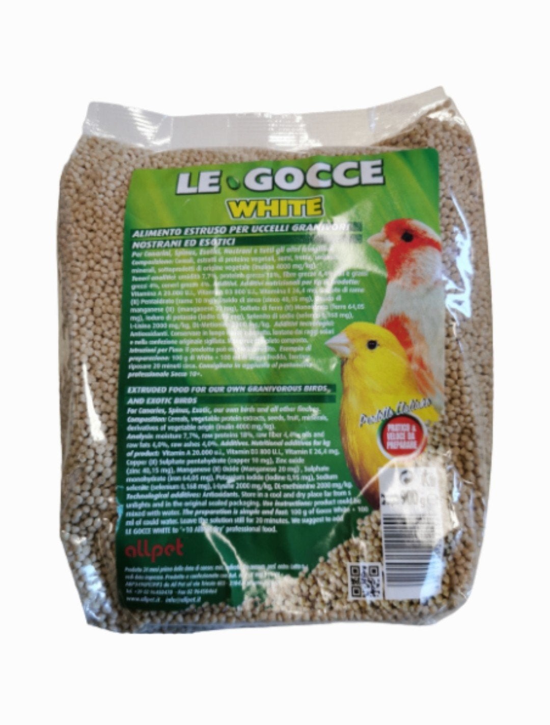 Le Gocce White 900 grammes (semence de remplacement) - AllPe, Animaux & Accessoires, Oiseaux | Accessoires, Neuf, Manger et Boire