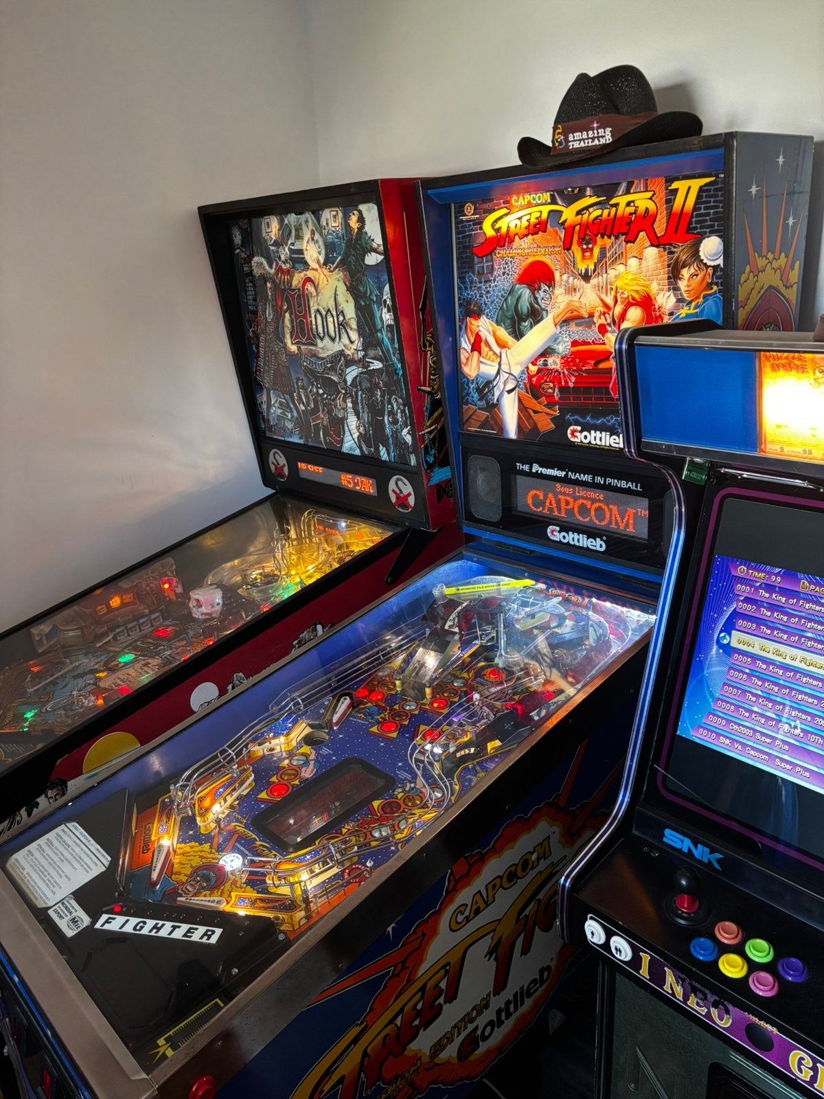 Lot flipper hook - street fighter et borne arcade, Enlèvement, Comme neuf