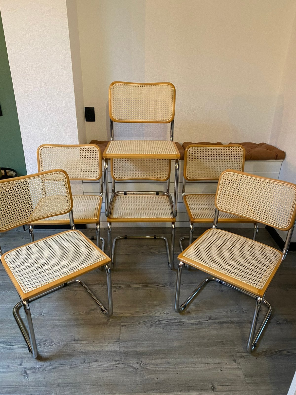 Cesca / Breuer stoelen, Huis en Inrichting, Stoelen, Gebruikt, Marcel Breuer / Cesca stoelen, Bruin, Vijf, Zes of meer stoelen