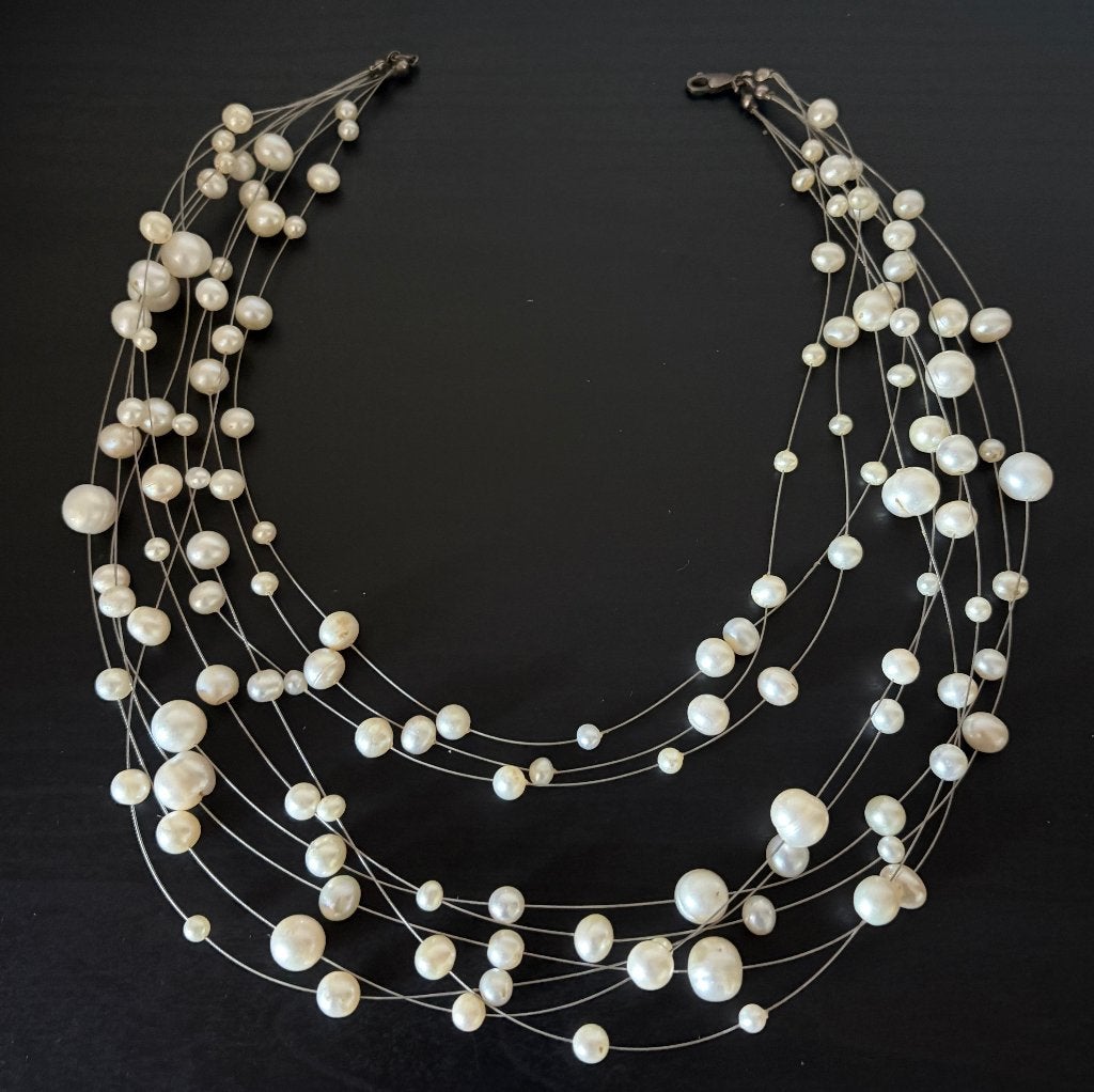 Collier de Perles Vintage Années 1980, Enlèvement ou Envoi, Autres matériaux, Collier