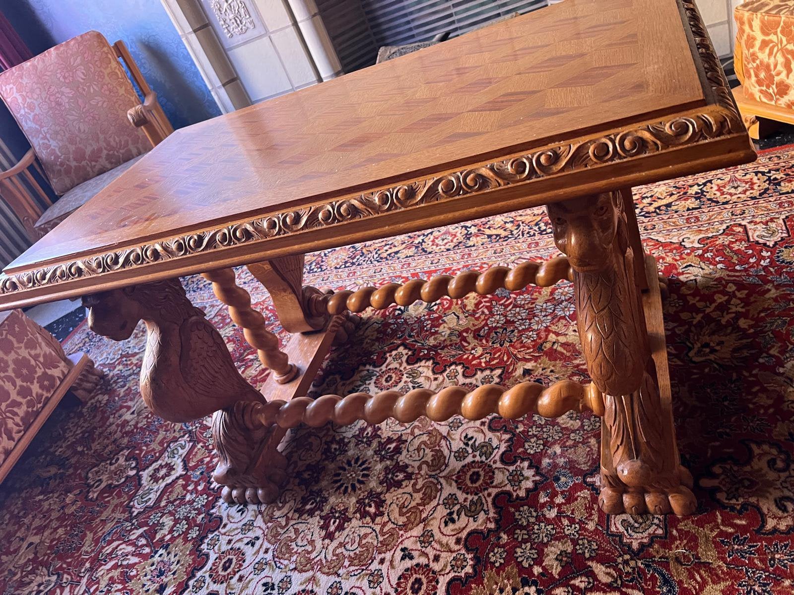 Antieke handgemaakt salontafel, Antiek en Kunst, Ophalen