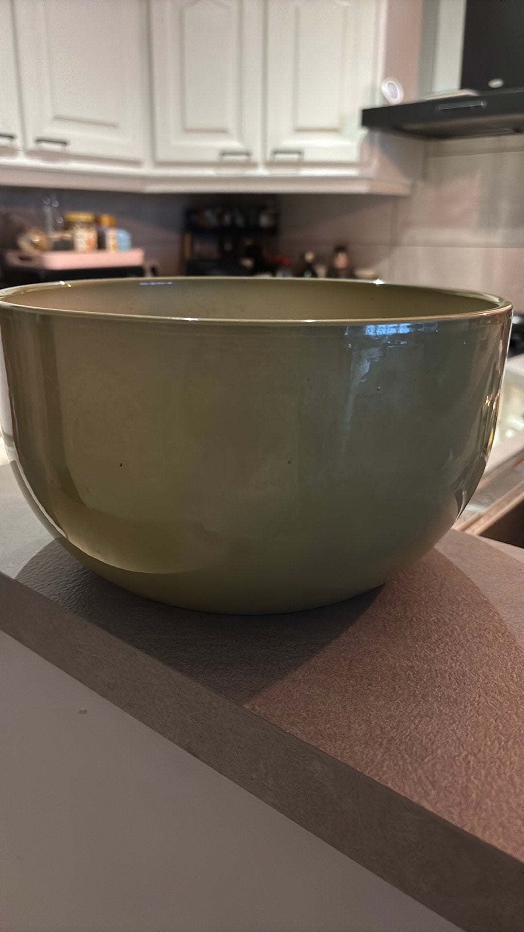 Matcha green ceramic bowl plant flower pot planter XL, Ophalen