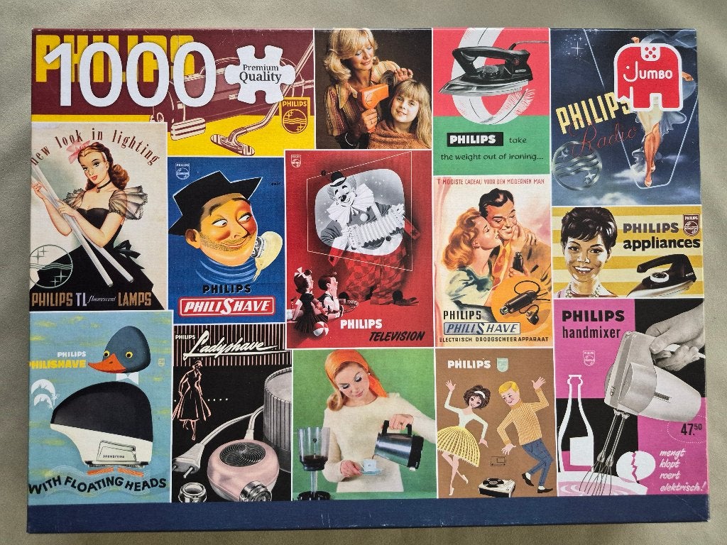 Puzzel 1000 stukjes Jumbo "Nostalgisch Philips", Enlèvement, Comme neuf, Puzzle