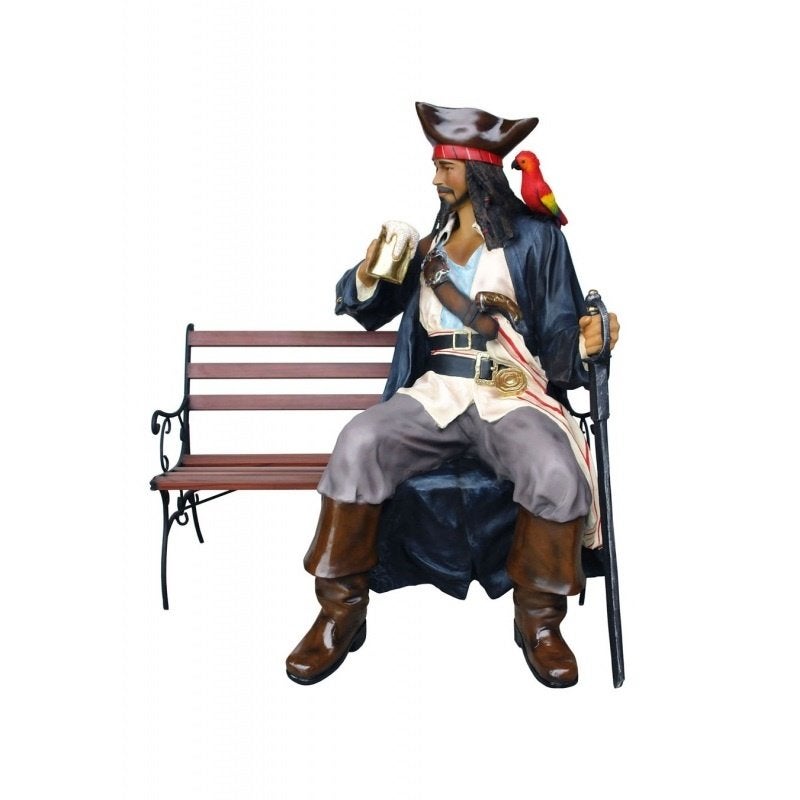 Zittende piraat — Hoogte piraat 155 cm - Piratenbeeld, Ophalen, Nieuw