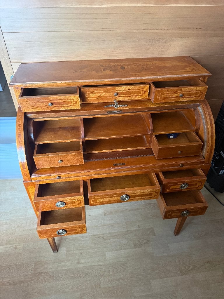 Secretaire rozenhout Marqueterie style Louis XVI, Antiek en Kunst, Ophalen