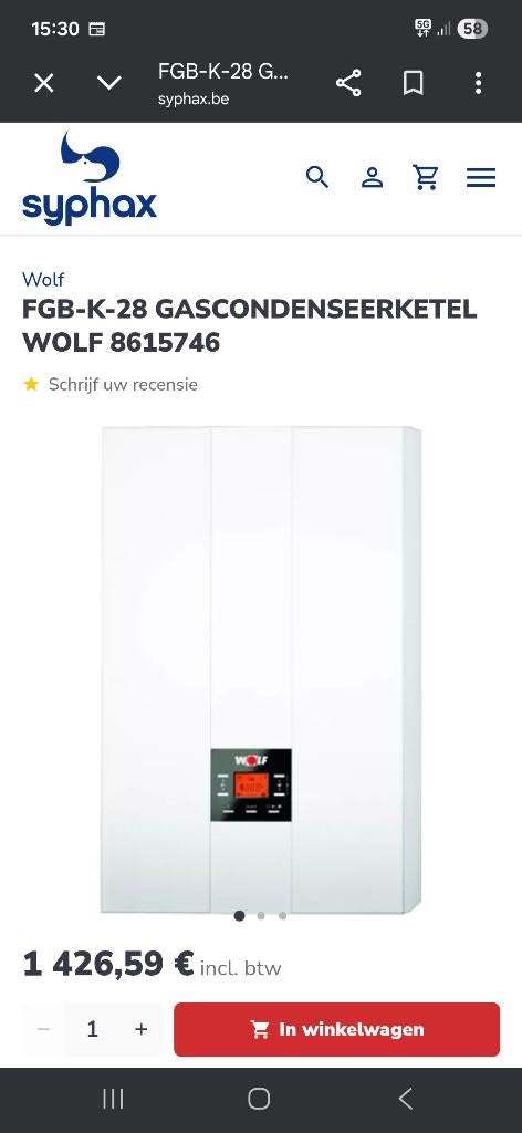 WOLF condensatieketel, Bricolage & Construction, Neuf, Boiler, Enlèvement, Inconnu