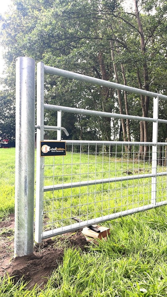 Gegalvaniseerde poort 488cm, Ophalen, Met poort, Nieuw, Spijlenhekwerk