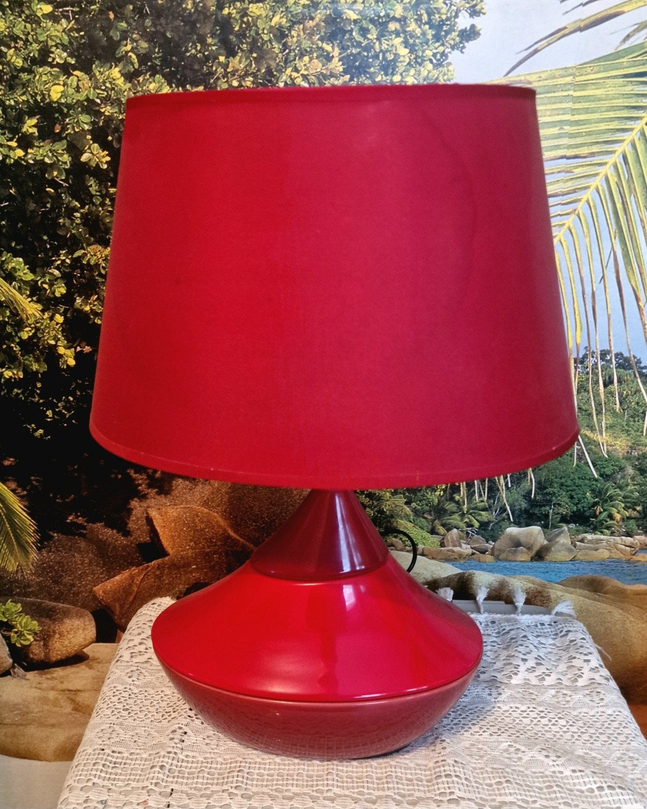 lampe de décoration électrique, Maison & Meubles, Rouge, Lampe de table, 47 cm, Comme neuf