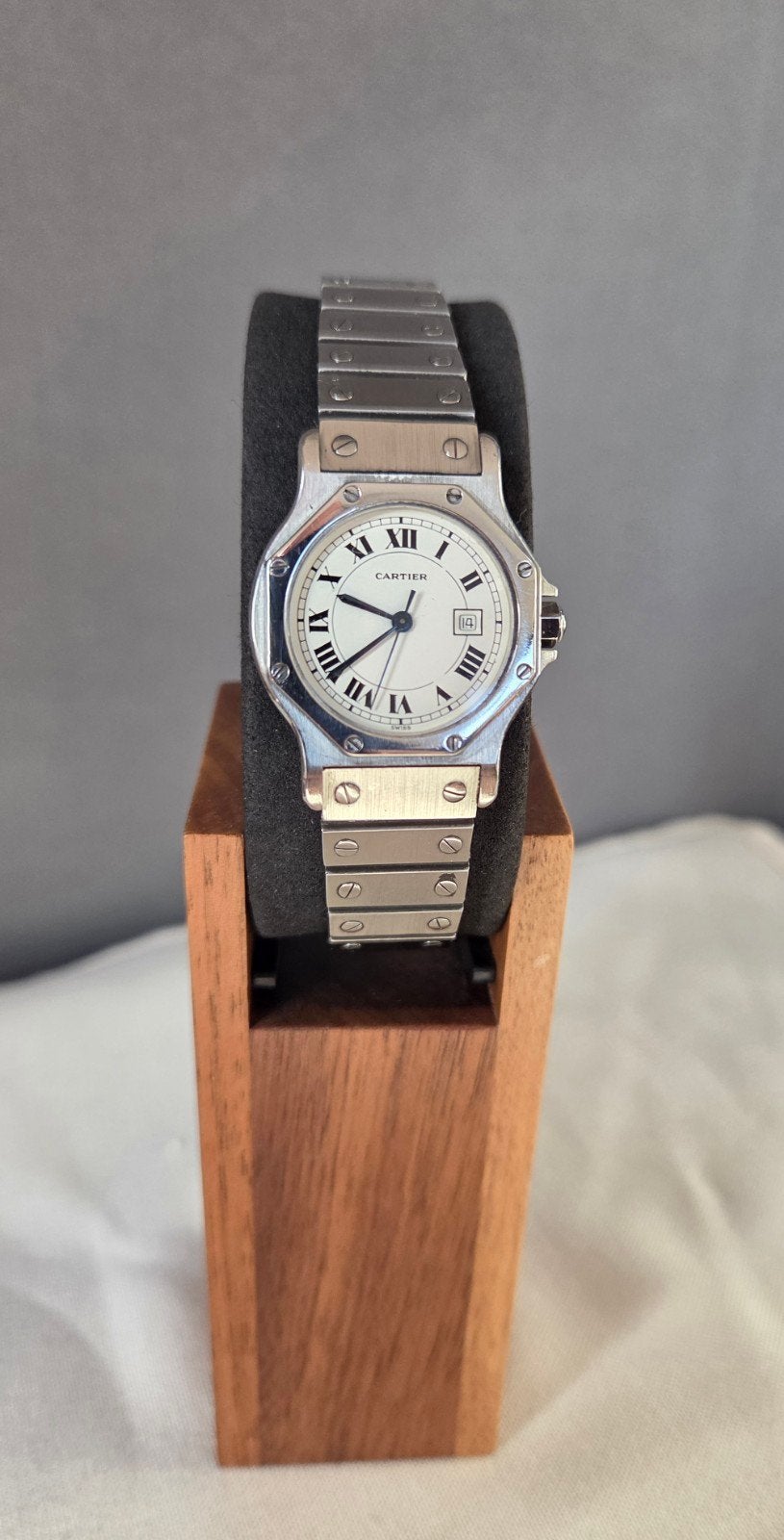 Cartier Santos Octagon 2965, Staal, Gebruikt, Staal, Polshorloge