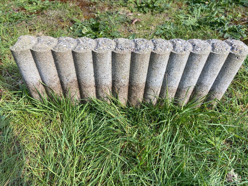 9 betonnen boordstenen / tuinboorden 50 x 20 cm, Tuin en Terras, Tegels en Klinkers, Gebruikt, Overige typen, Beton, Ophalen