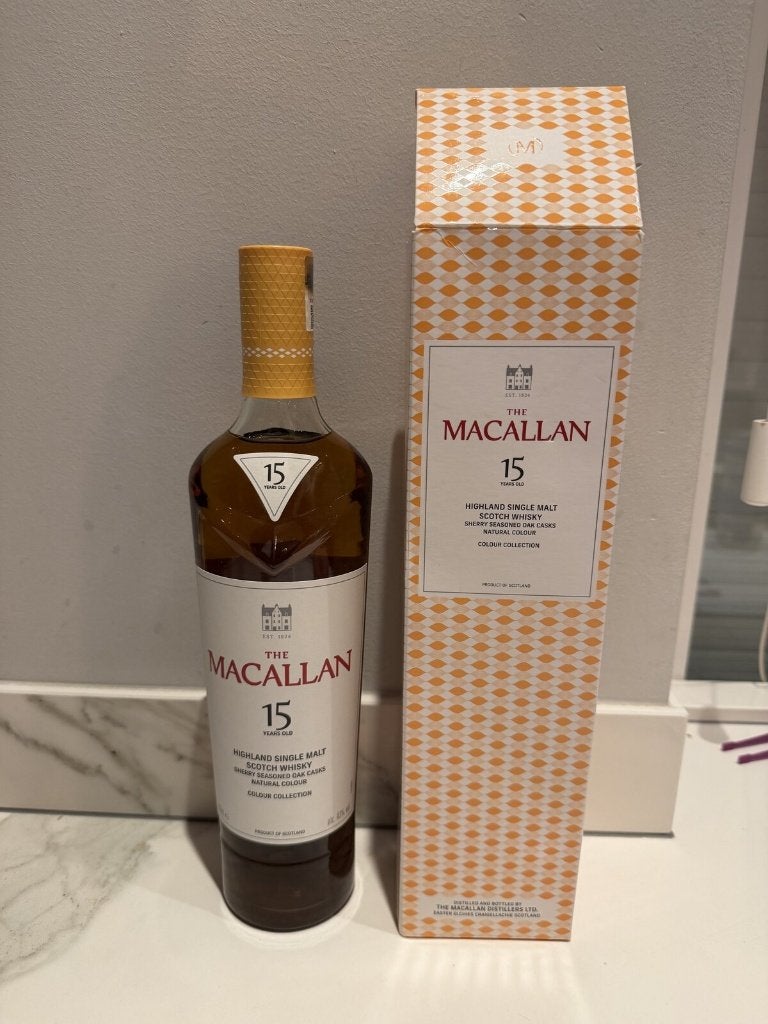 Macallan 15 Colour Collection 70cl 43% ongeopend in doos, Verzamelen, Overige gebieden, Overige typen, Nieuw, Ophalen of Verzenden