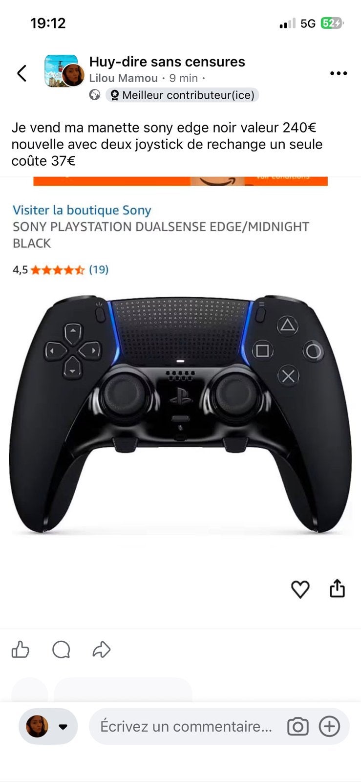 Edge-controller, Games en Spelcomputers, Spelcomputers | Sony Consoles | Accessoires, Ophalen of Verzenden, Zo goed als nieuw