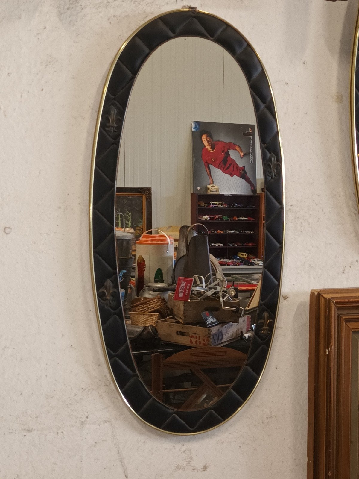 Vintage ovale wandspiegel (30x60, Ophalen of Verzenden, Ovaal