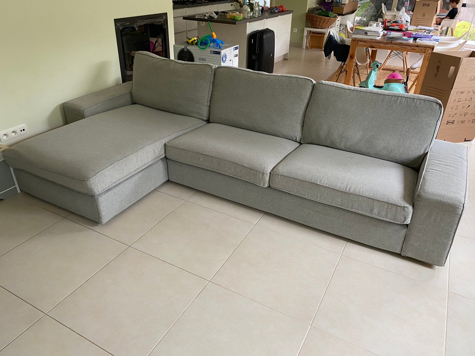 IKEA KIVIK Hoekbank met longchair, Enlèvement, Comme neuf, Tissus