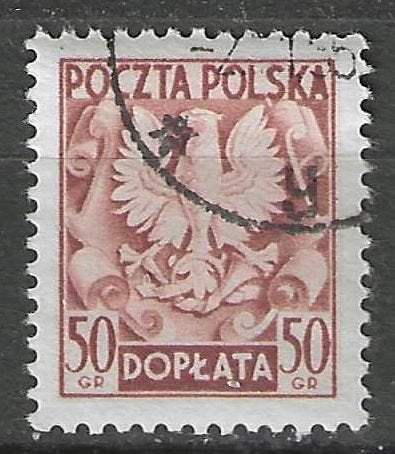 Pologne 1954 - Yvert 141TX - Timbre fiscal - 50 gr. (1ER), Timbres & Monnaies, Timbres | Europe | Autre, Envoi, Pologne, Affranchi