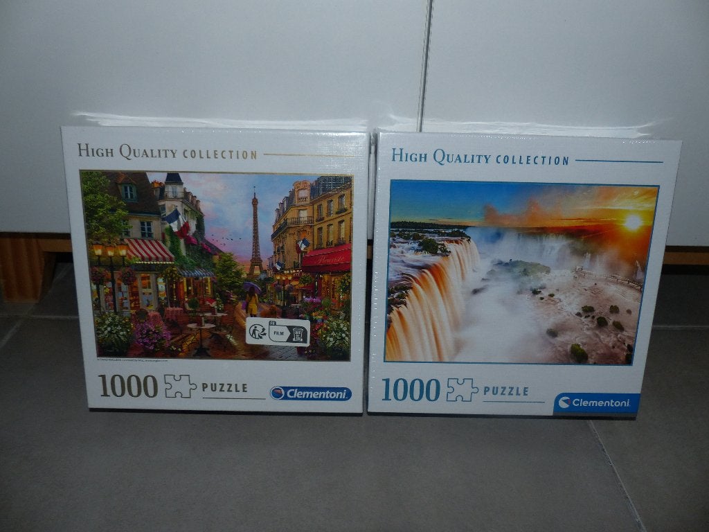 Legpuzzels Clementoni waterval & Parijs - 1000 stuks, Ophalen of Verzenden, 500 t/m 1500 stukjes, Zo goed als nieuw, Legpuzzel