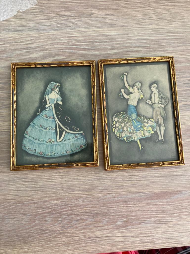 2  prachtige originele vintage Art Deco lithografieën, Antiek en Kunst, Kunst | Litho's en Zeefdrukken, Ophalen of Verzenden