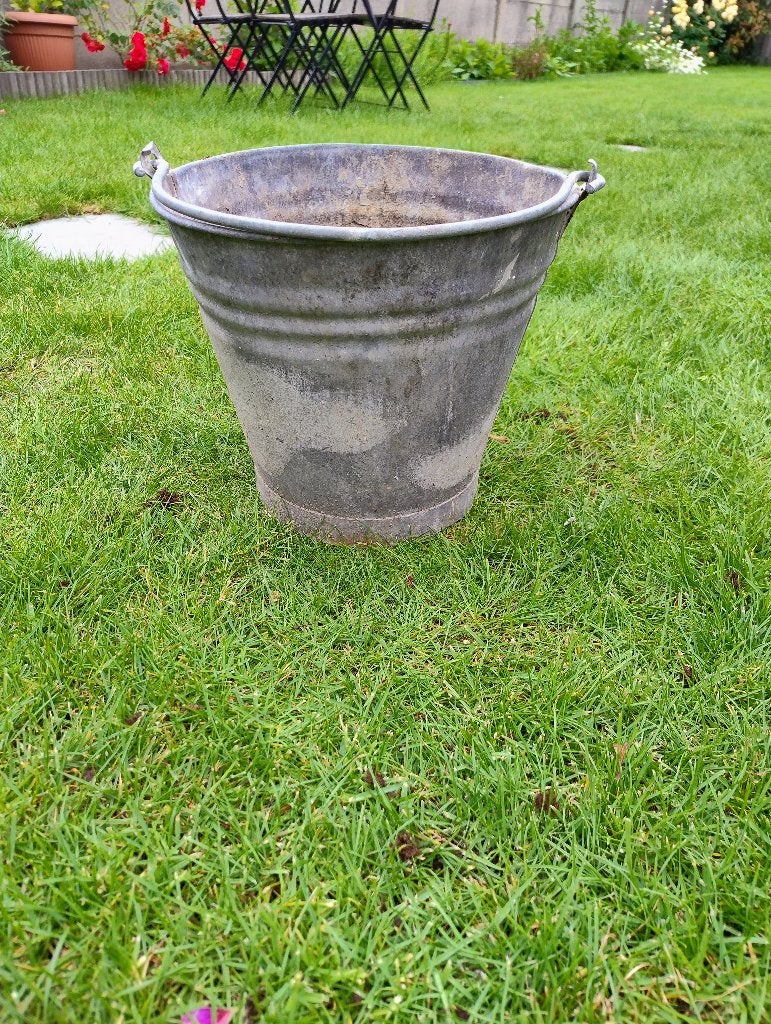 Zinken emmer, Ophalen, Gebruikt, Minder dan 30 cm, Rond