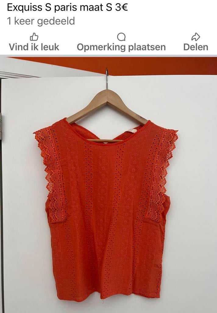Blouse exquise S, Ophalen of Verzenden, Zo goed als nieuw, Maat 36 (S), Oranje
