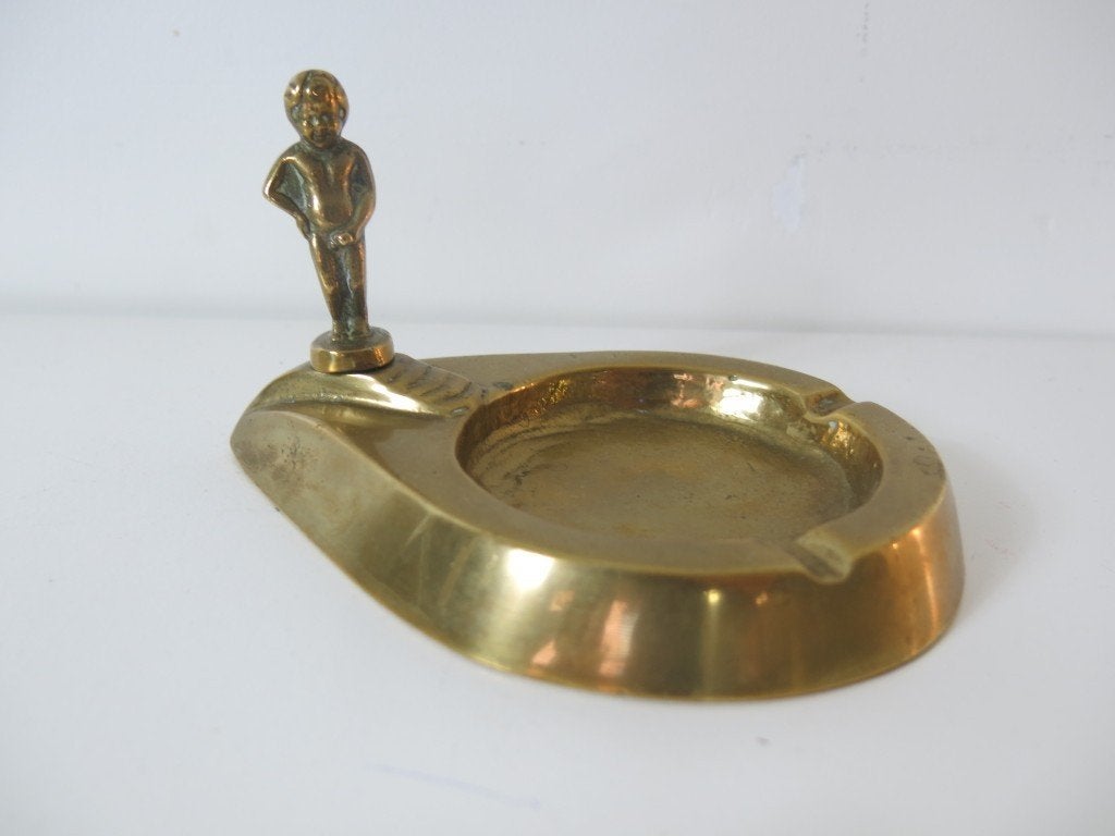 Vintage messing Expo 58 Manneken Pis asbak  , Ophalen of Verzenden