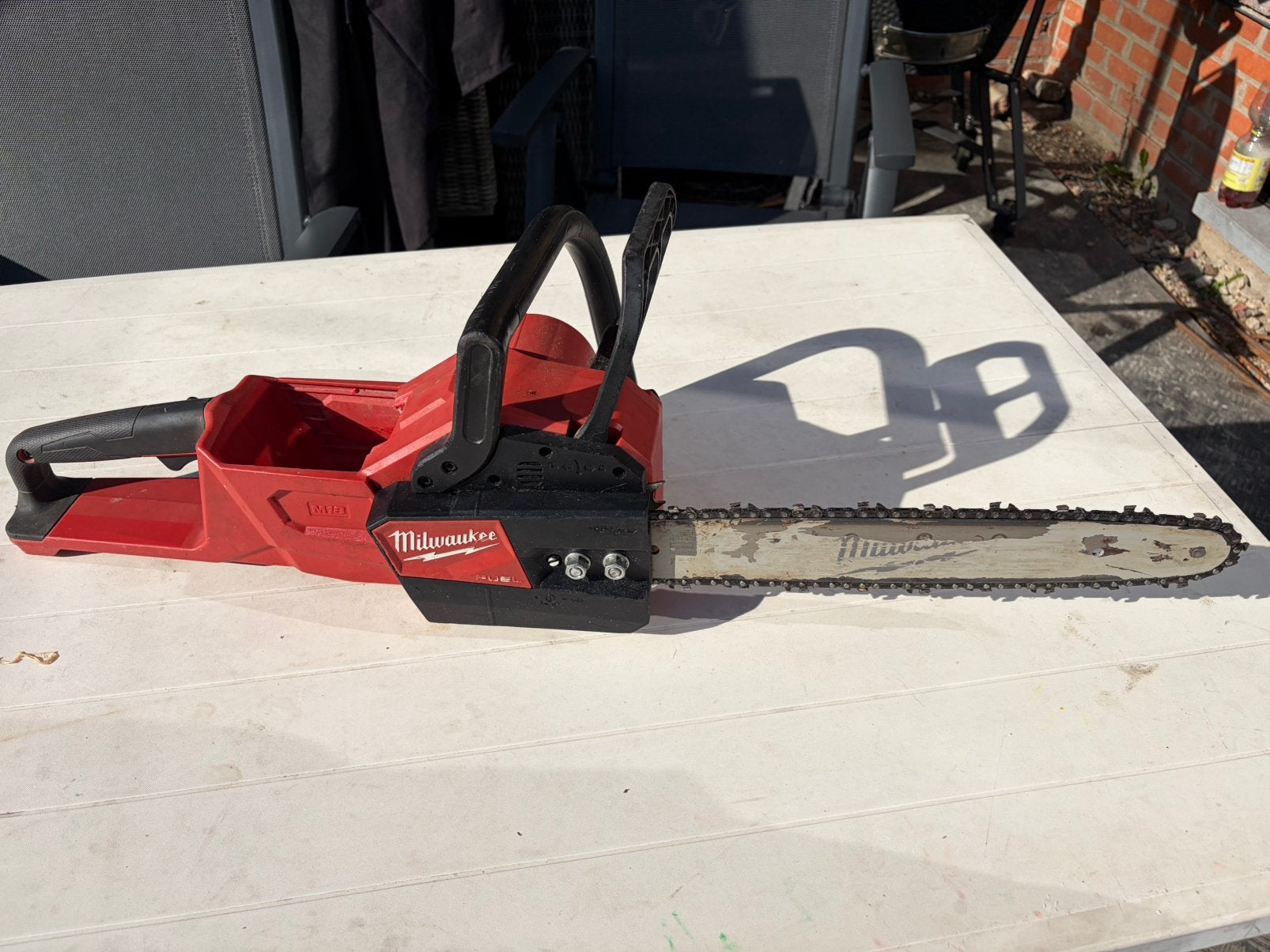 Milwaukee M18 FCHS35 accu kettingzaag, Ophalen of Verzenden, Zo goed als nieuw, Kettingzaag, 30 tot 70 mm