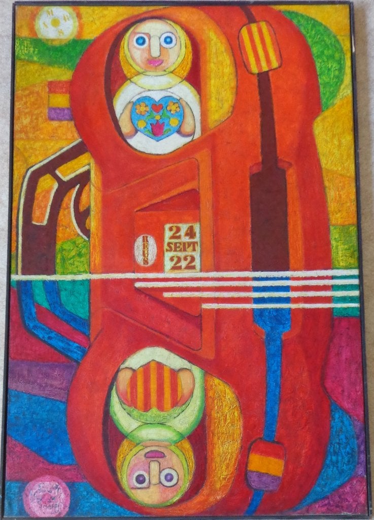 JOAN MARTI / LA MARE UTOPIE / OLIEVERF DOEK / 122x82cm KADER, Antiquités & Art, Enlèvement, Signé, Peinture à l'huile