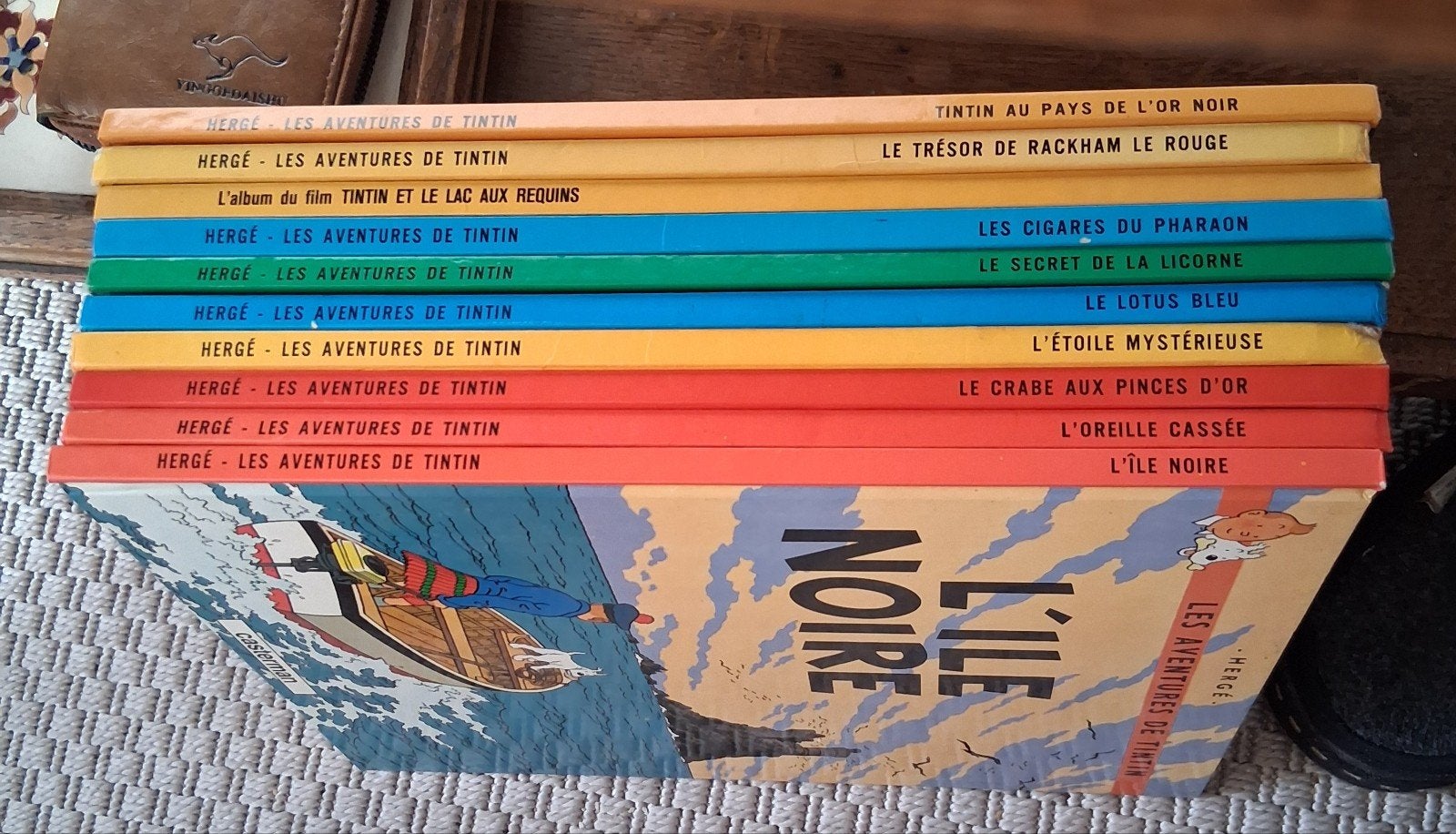 lot van 10 Tintin strips, Meerdere stripboeken, Ophalen, Zo goed als nieuw, Hergé (George Rémi)