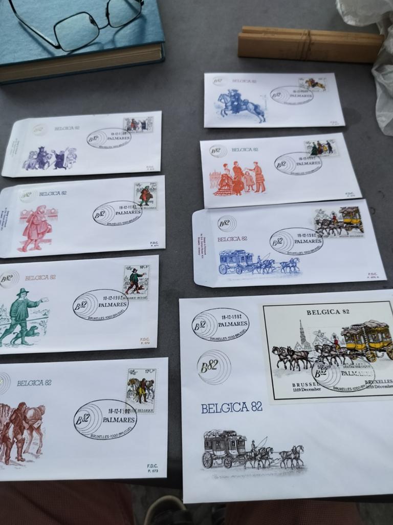 Bloc et timbres de la série Belgica 1982 au FDC Campo Rodan, Enlèvement ou Envoi