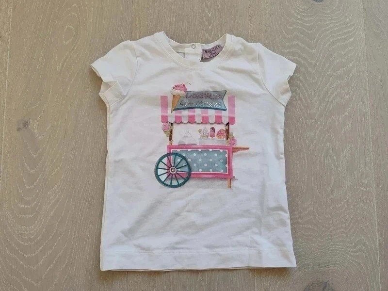Monnalisa t-shirt, Kinderen en Baby's, Babykleding | Maat 80, Meisje, Ophalen of Verzenden, Zo goed als nieuw, Monnalisa
