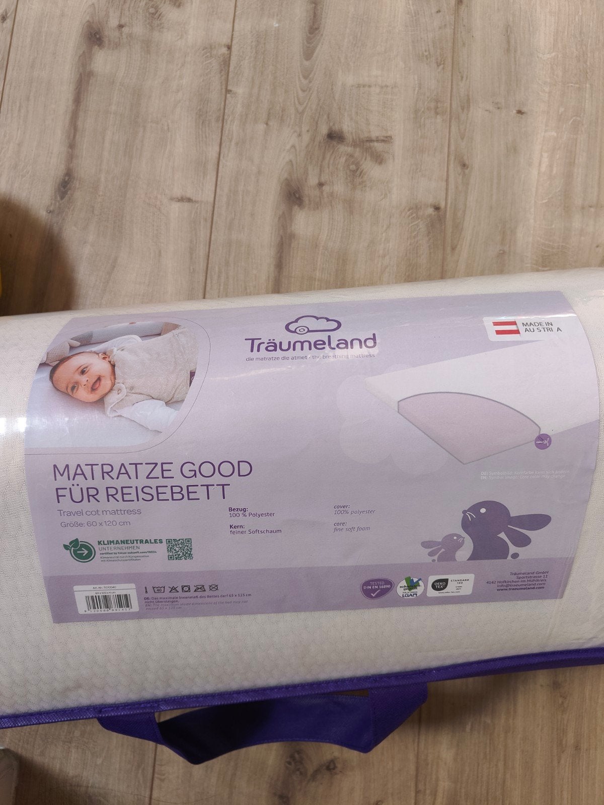 Plooimatras voor reisbed, Ophalen