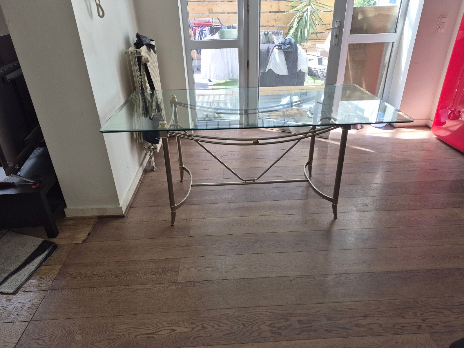 table en verre 4 places voir 6, Enlèvement, Comme neuf