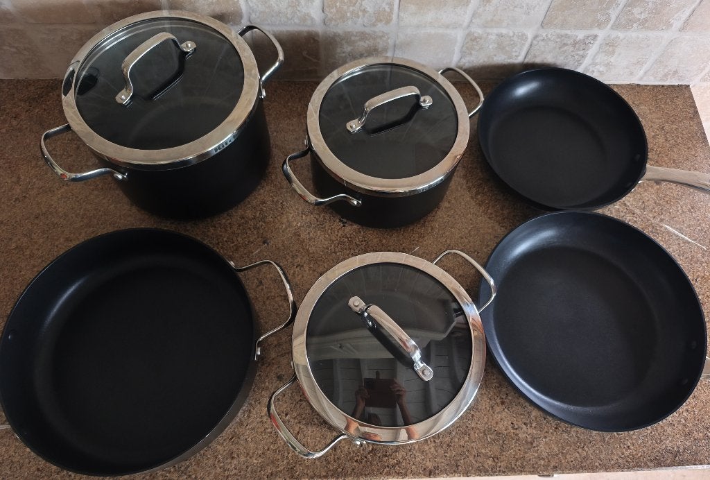 NIEUW 6 delig kookpotten set van KITCHEN AID voor INDUCTIE ., Ophalen, Overige materialen, Nieuw, Pannenset