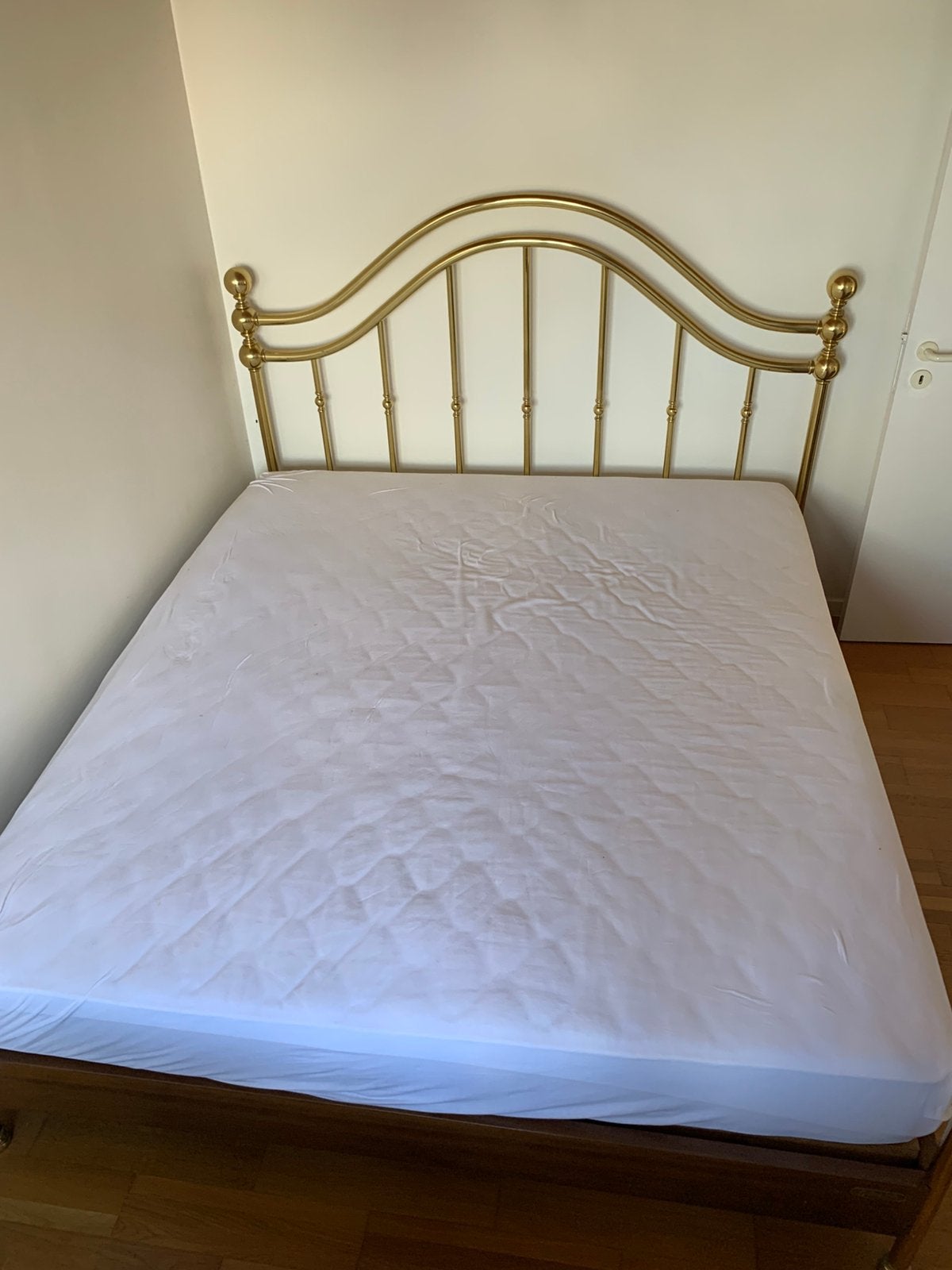 Groot vintage tweepersoonsbed, Ophalen, Gebruikt, Tweepersoons
