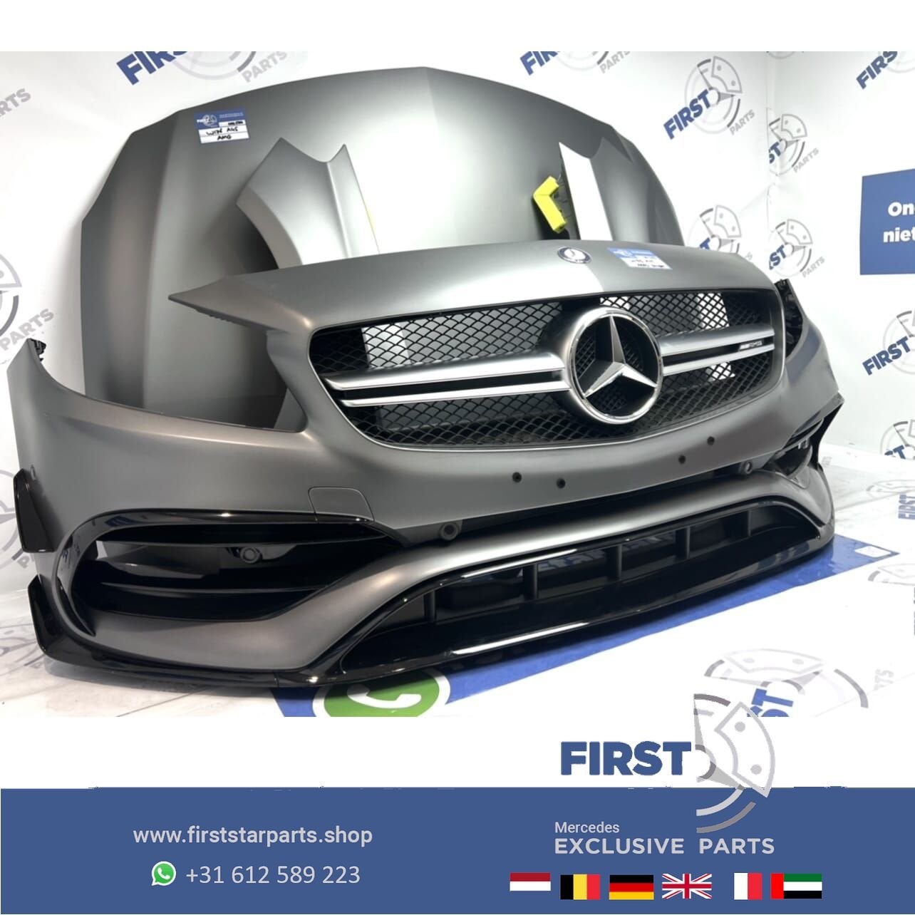 W176 FACELIFT A45 AMG VOORKOP MAGNO GRIJS PERFORMANCE PAKKET, Gebruikt, -, Voor, Ophalen of Verzenden