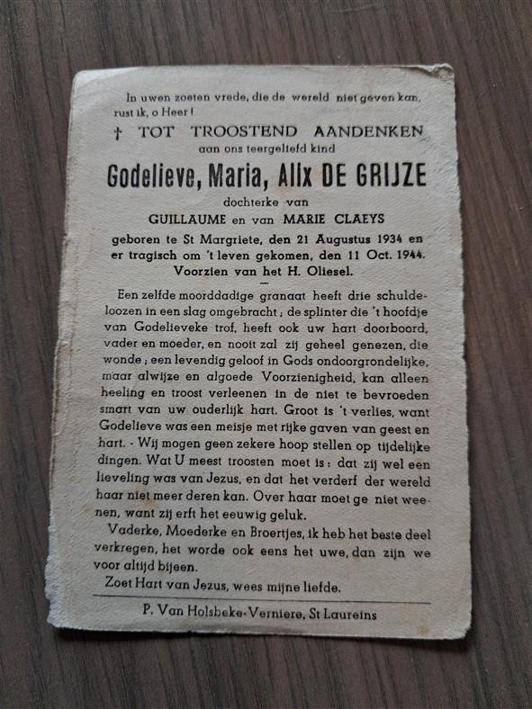 BP oorlog : st margriete 10 jaar oud ( godelieve de grijze ), Ophalen of Verzenden