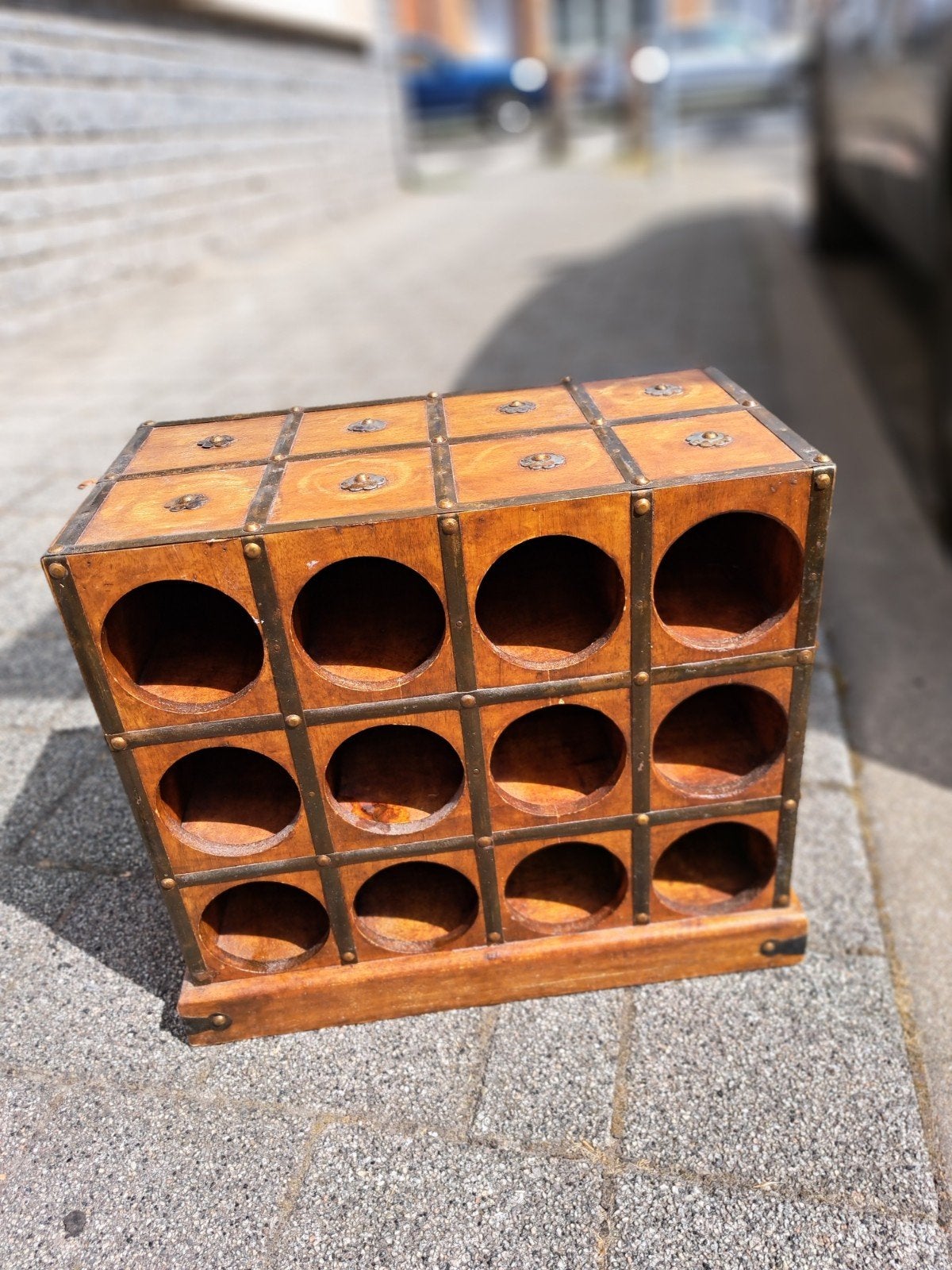 Porte-bouteilles rustique en bois, Maison & Meubles, Enlèvement