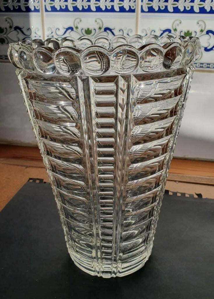 VASE "JARON ART ELEGANCE" EN CRISTAL AU PLOMB ANNEES '50, Enlèvement, Comme neuf, Verre, Moins de 50 cm
