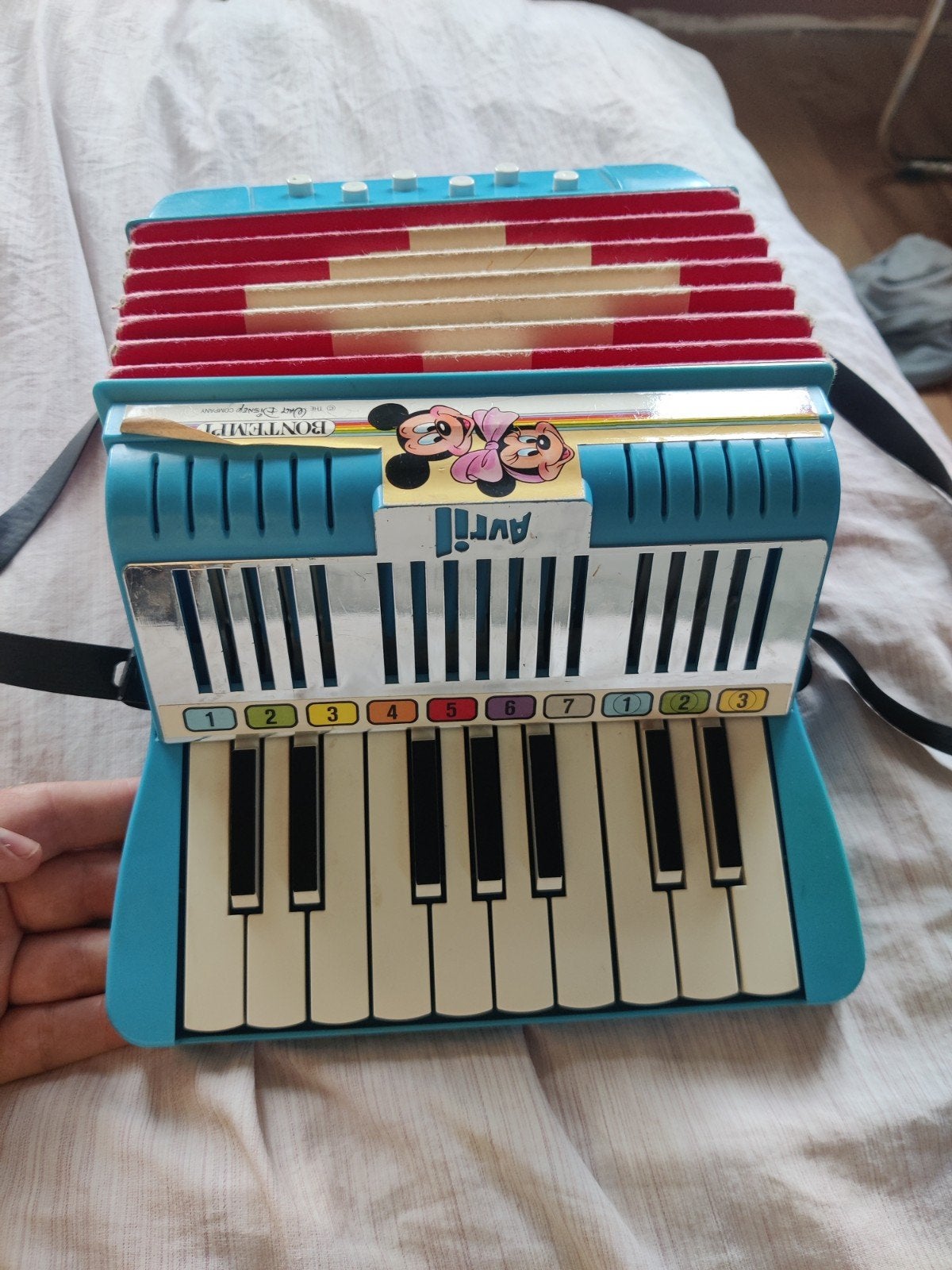 Vintage Bontempi Disney Accordeon – Mickey & Minnie Mouse (J, Musique & Instruments, Enlèvement