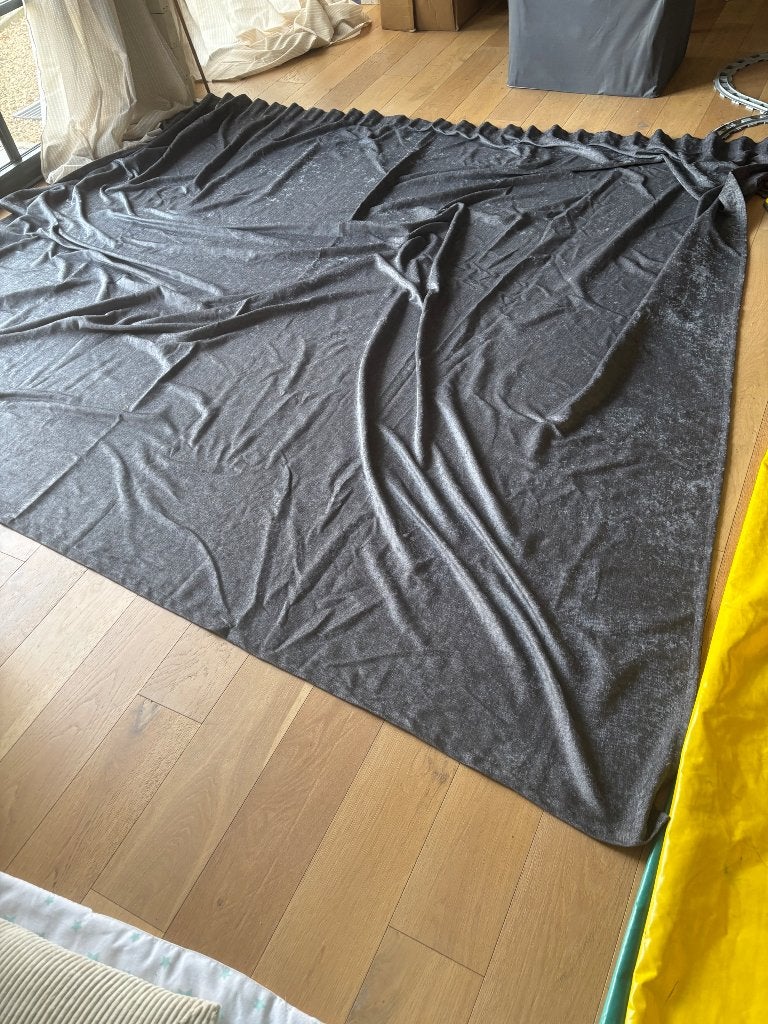 Gordijnen, Ophalen, 242 cm, Grijs, 300 cm
