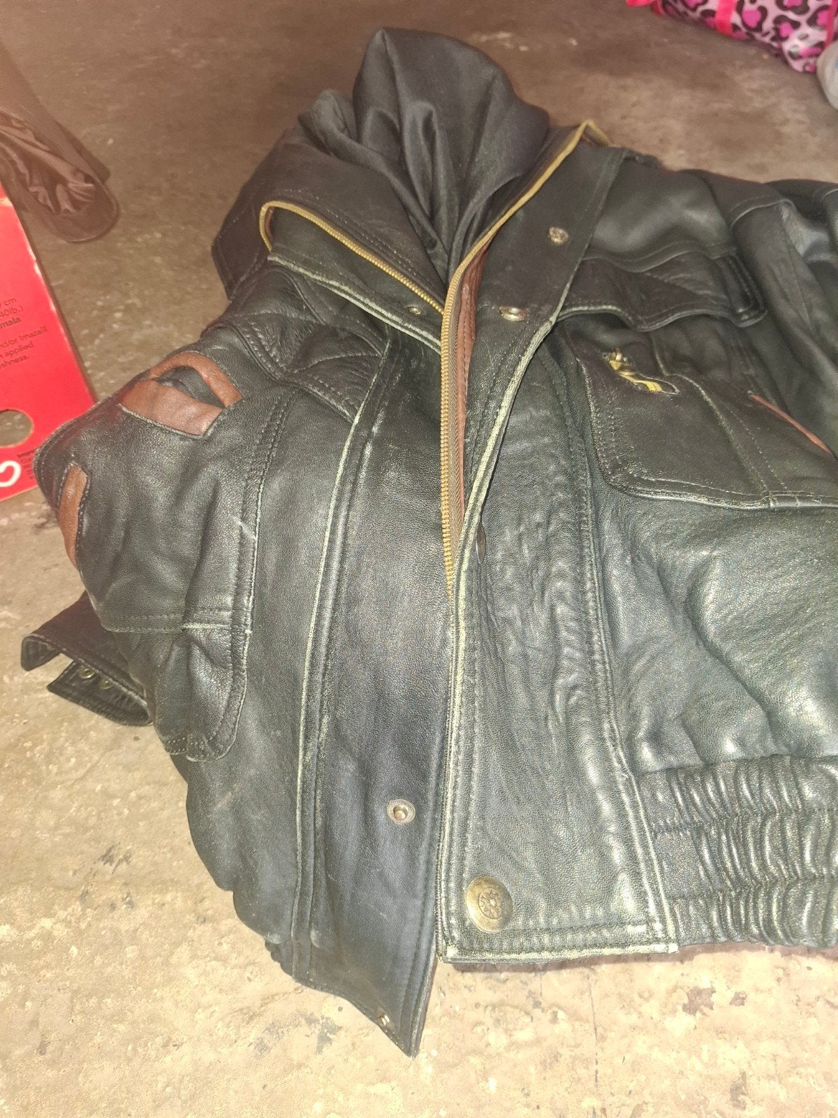 leder vintage  man jas, Motoren, Ophalen, Tweedehands, Jas | leer
