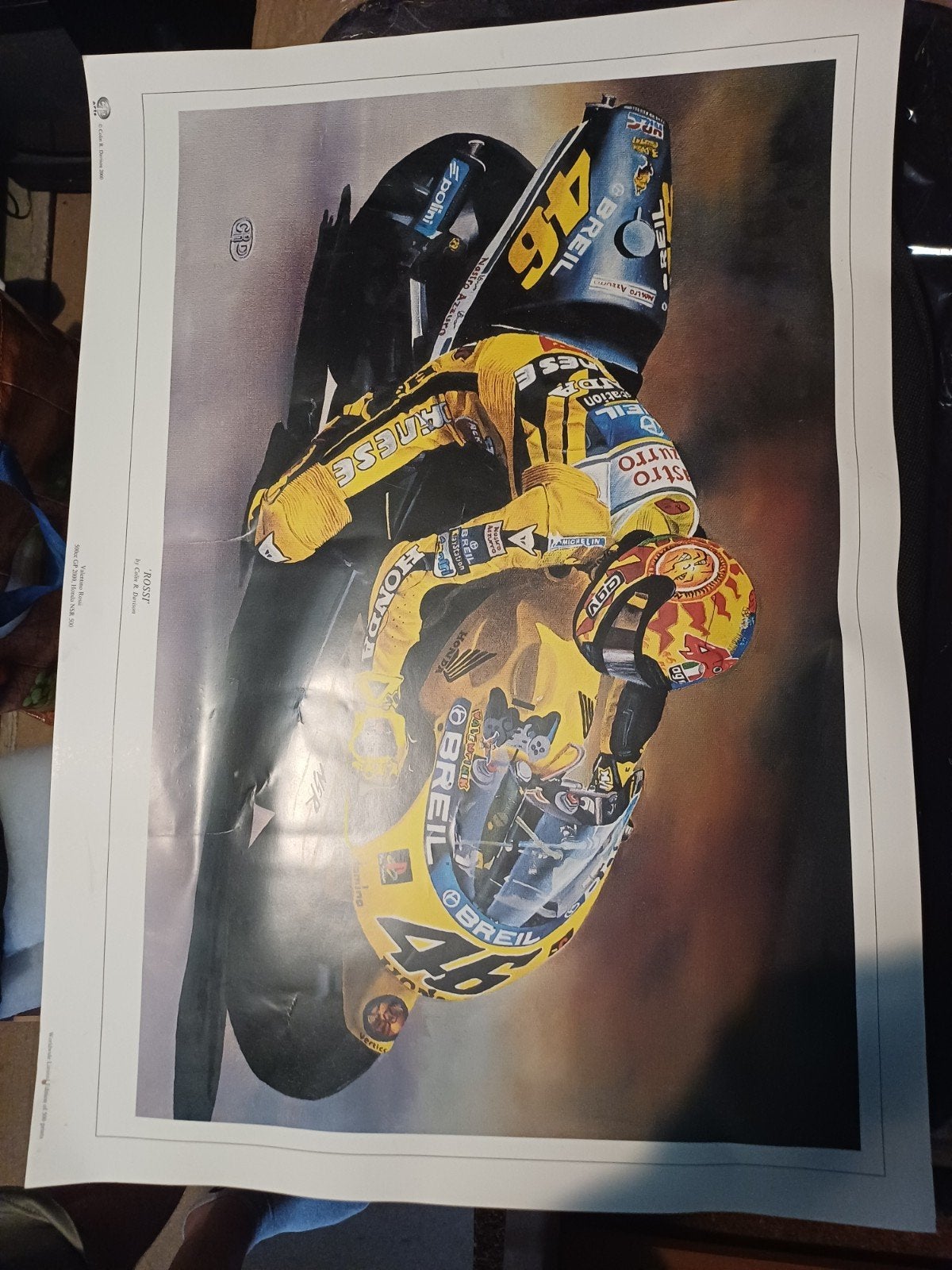 limited grote print van painting Valentino Rossi NSR500 '00, Enlèvement, Utilisé, Motos